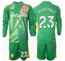 Aston Villa Emiliano Martinez #23 Bramkarskie Koszulka Podstawowa dzieci 2024-25 Długi Rękaw (+ krótkie spodenki)